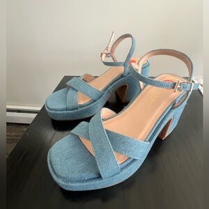 NWOT Denim Heels